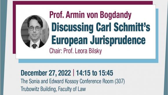 Prof. Armin von Bogdandy Discussing Carl Schmitt’s European Jurisprudence