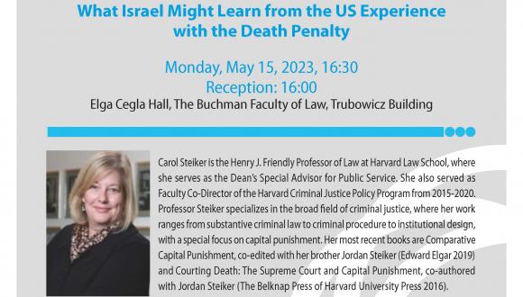 Taubenschlag Institute host: What Israel Might Learn from the US Experience with the Death Penalty